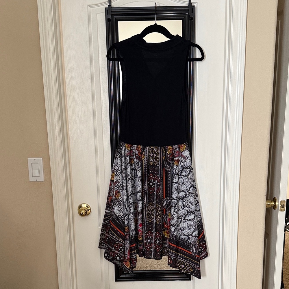 NWT New York & Company Black and Multicolor Patterned Dress